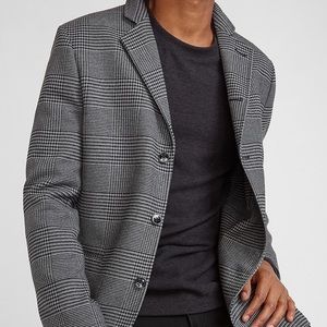 Express Mend Small grey houndstooth coat